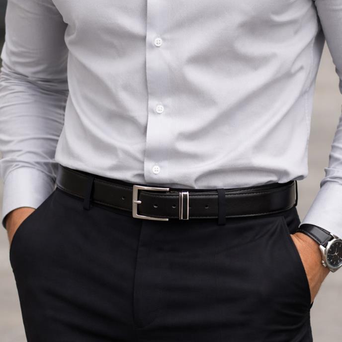 totes® Mens Reversible PU Belt Black